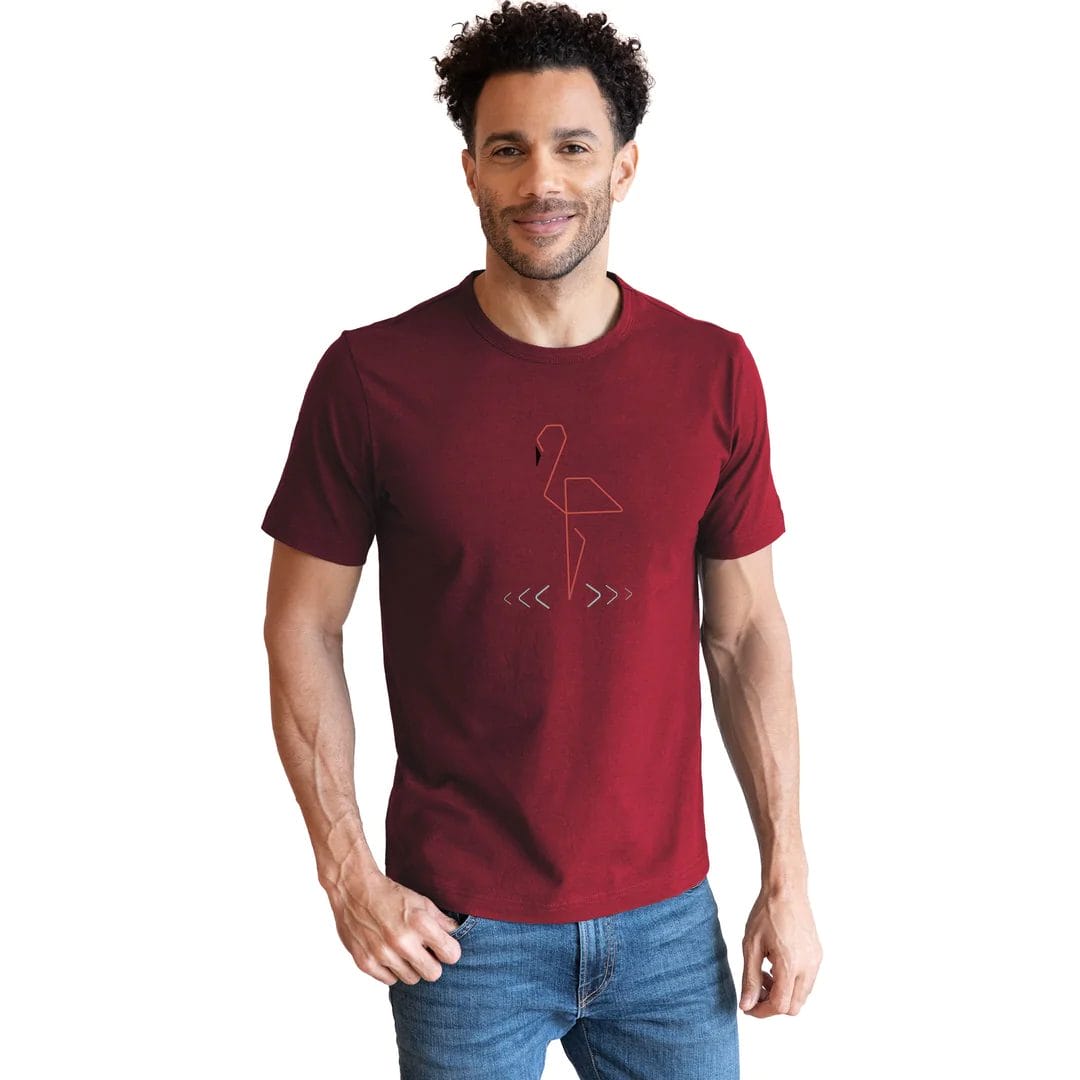red organic mens tee vustra