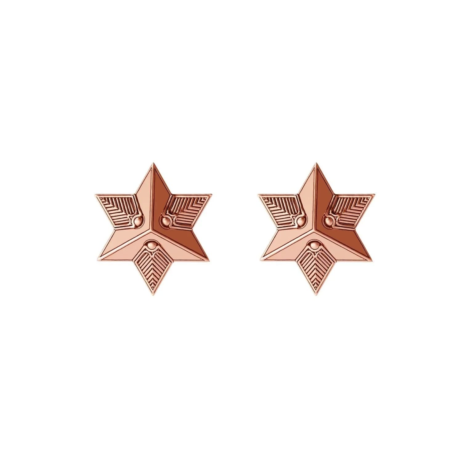 unisex sustainable star stud earrings rose gold