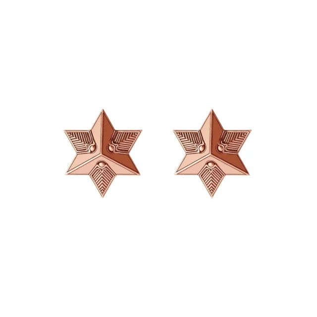 unisex sustainable star stud earrings rose gold