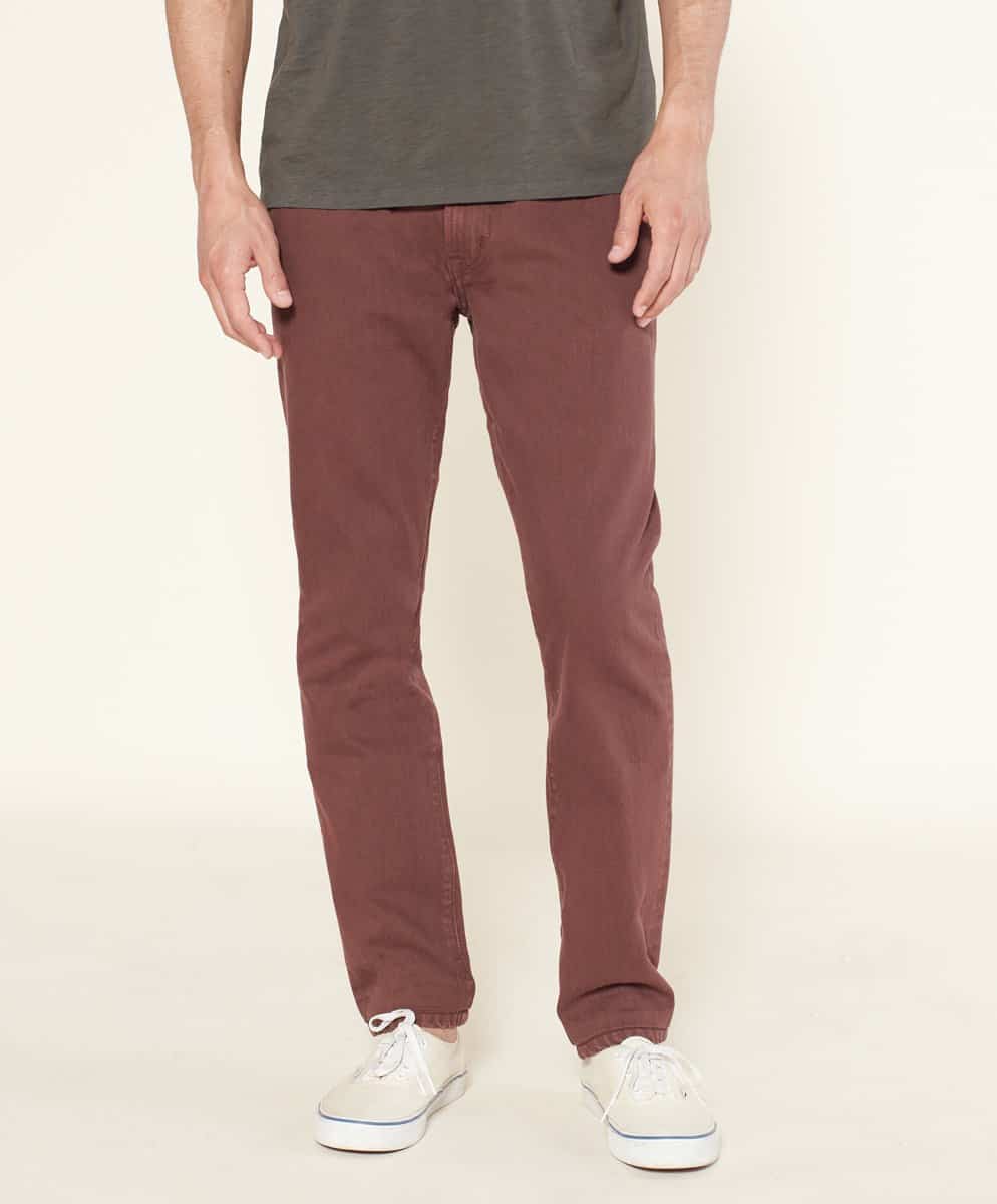 Outerknown Drifter Tapered Fit Mens Jeans in Redwood