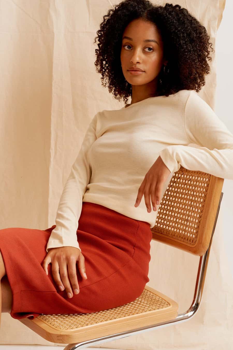 Womens Ribbed Pencil Skirt by Kotn