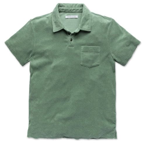 Outerknown Hightide Terry Polo Green Glass