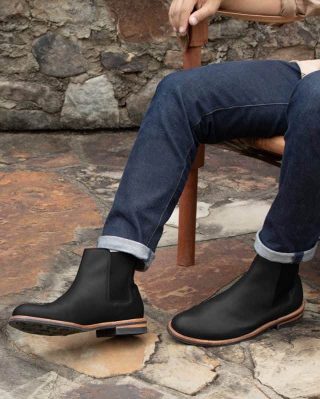 nisolo ethical chelsea boots in black