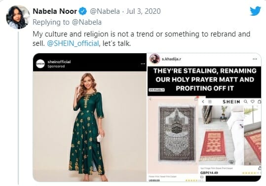 SHEIN example of cultural appropriation by Nabela Noor