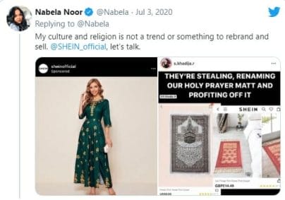 SHEIN example of cultural appropriation by Nabela Noor