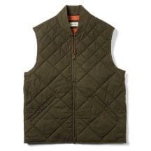 The Quilted Bomber Vest in Olive Dry Wax