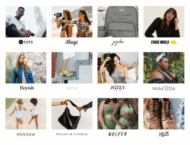 screenshot of brands on treet shop