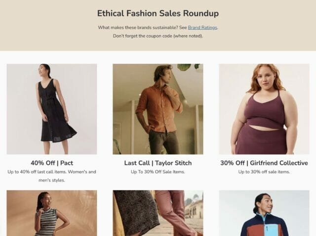 affordable ethical clothing via our Sales Roundup