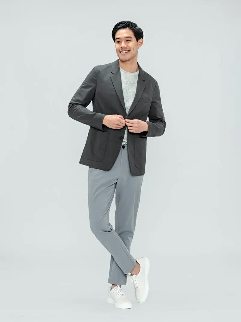 kinetic blazer gray by ministry of supply