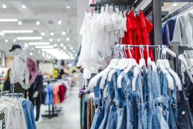 Picture of clothes for sale in store like Wal-Mart