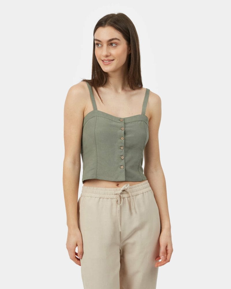 Linen Lonsdale Tank (AGAVE GREEN / XS)