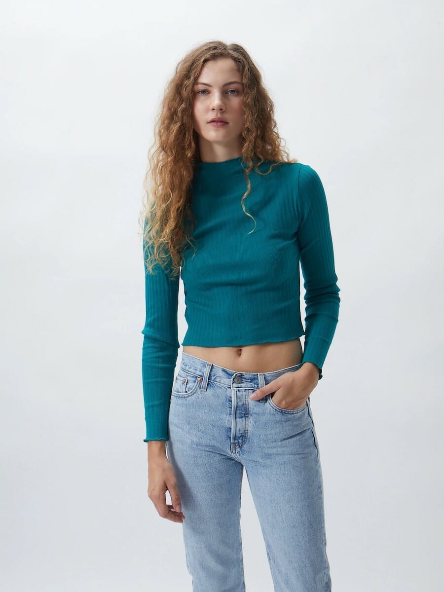cropped mock neck by for days