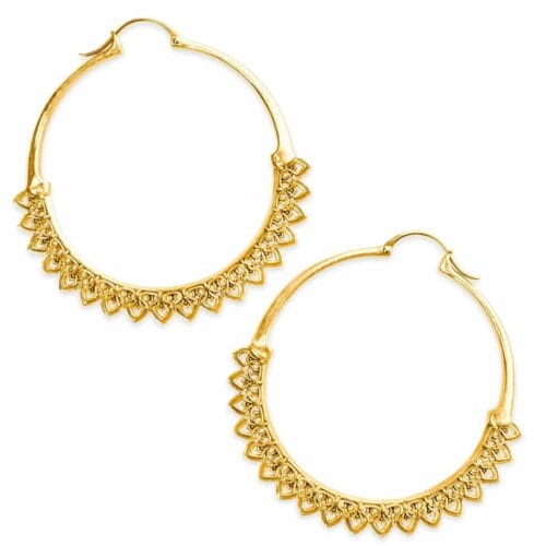 Corazon Hoop Earrings Gold