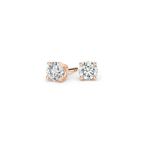 14K Rose Gold Round Diamond Stud Earrings (1/2 ct. tw.)