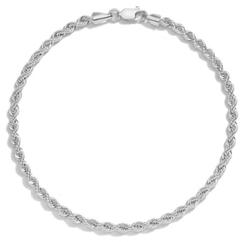 14K White Gold Milo Rope Chain Bracelet