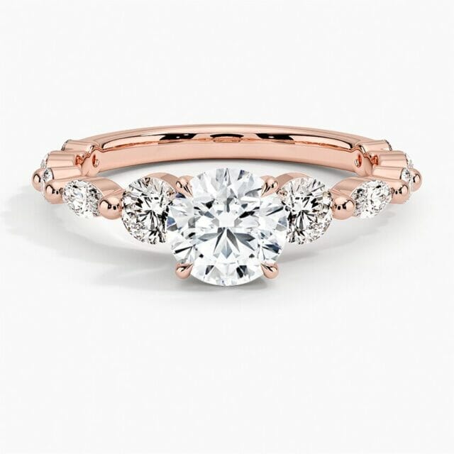 Versailles Three Stone Diamond eco friendly engagement ring