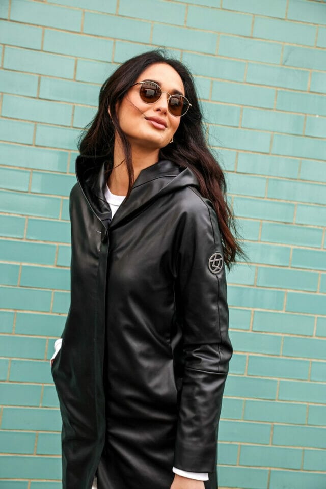 womens sustainable vegan leather jacket