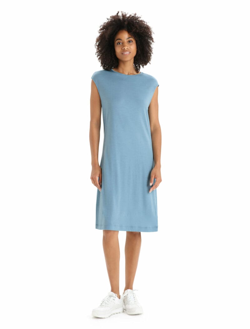icebreaker Women's Merino Granary Sleeveless Dress | Size Small | Astral Blue | 100% Merino Wool