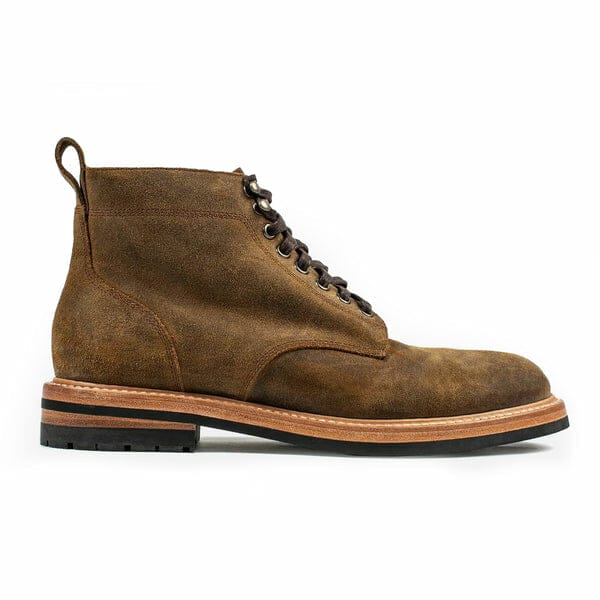 The Trench Boot in Golden Brown Waxed Suede | Eco-Stylist