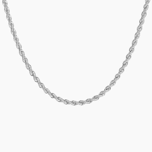 14K White Gold Milo Rope Chain Necklace