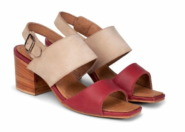 adelante ethical sandals for summer with a block heel and open toe