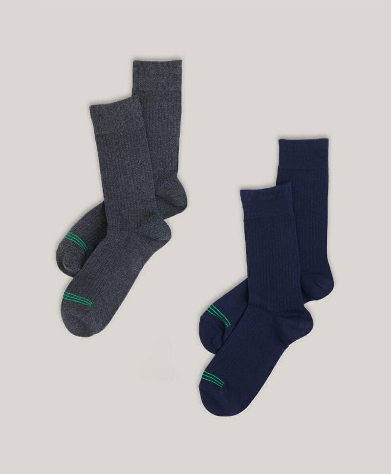 Men's Charcoal Heather/Maritime Navy The Perfect Crew Socks 2-Pack 1S