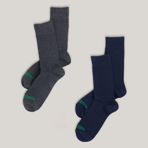 Men's Charcoal Heather/Maritime Navy The Perfect Crew Socks 2-Pack 1S