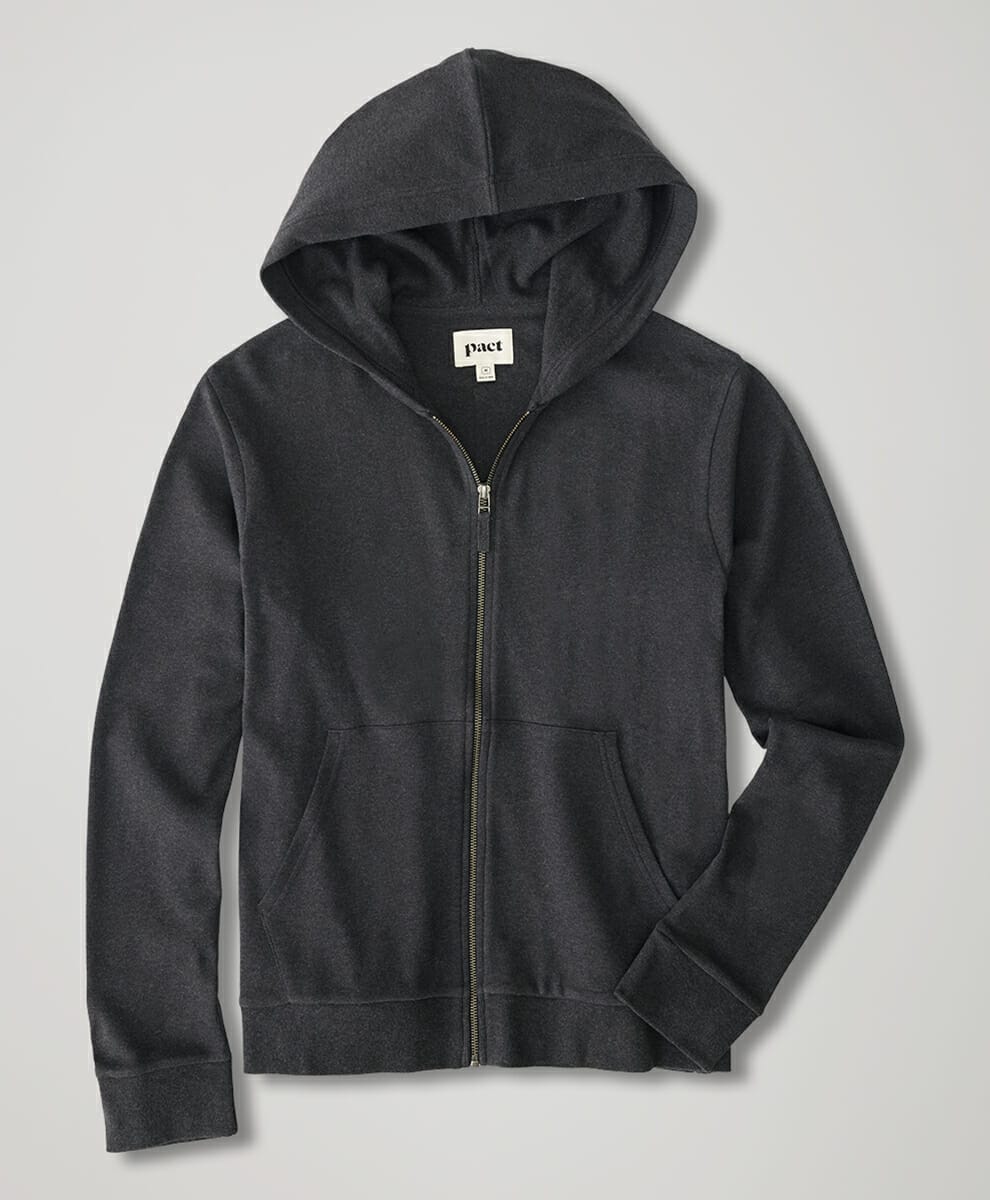 Men's Charcoal Heather Airplane Zip Hoodie | Eco-Stylist