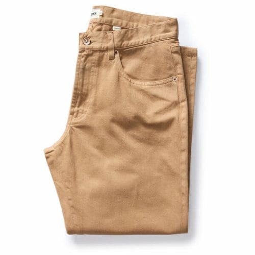 The Democratic All Day Pant in Tobacco Selvage Denim
