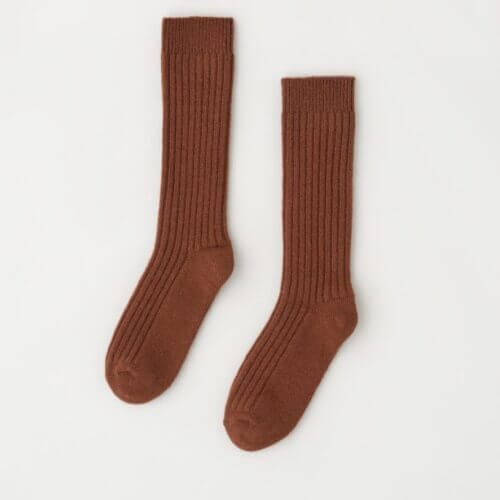 Kotn Unisex Highlands Sweater Socks in Umber, Size S/M