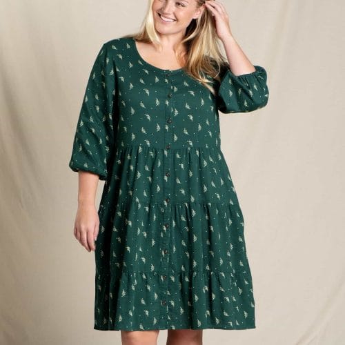 Manzana Tiered Long Sleeve Dress Starshine Print / XS