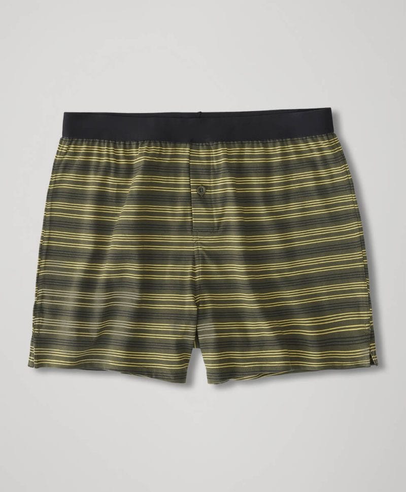 Men's Green Black Stripe Everyday Knit Boxer XL