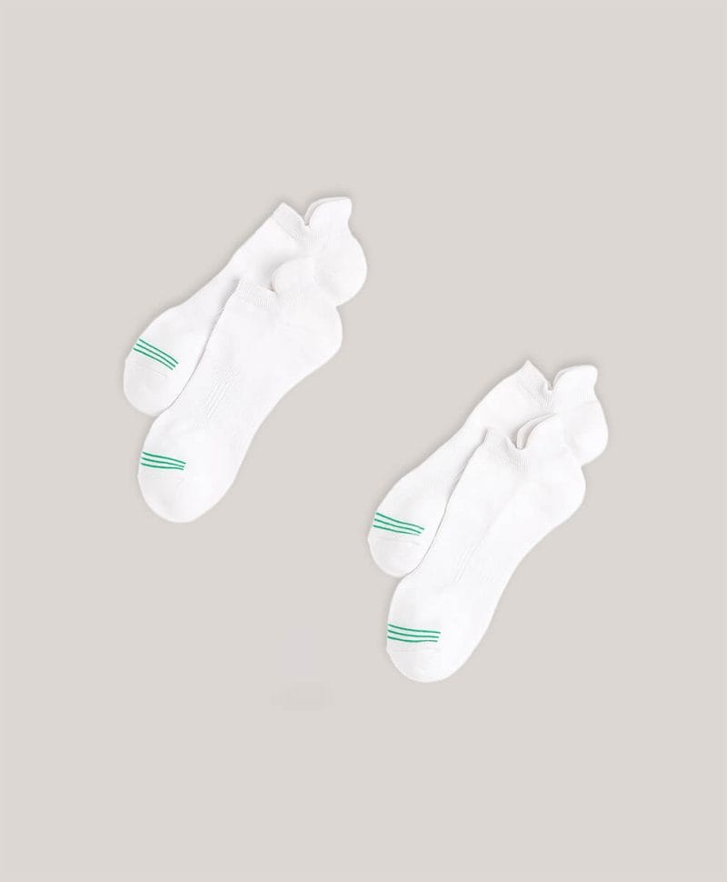 Men's White Tabbed Ankle Socks 2-Pack 1S
