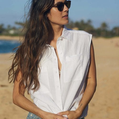 Sydney Sleeveless Linen Shirt