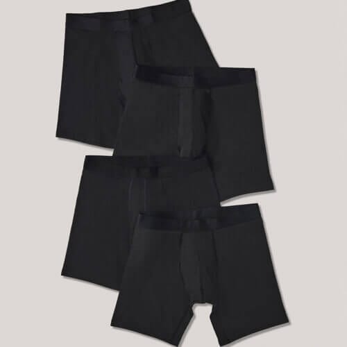 Men's Black Everyday Extended Boxer Brief 4-Pack S