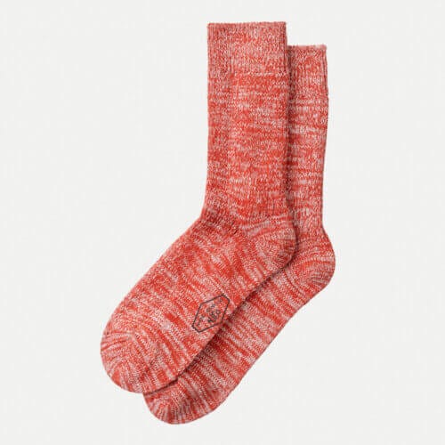 Nudie Jeans Chunky Sock Rebirth Redmelange Men's Organic Socks One Size Sustainable Clothing
