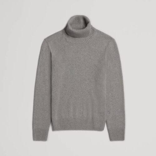 The Cashmere Roll Neck Light Grey