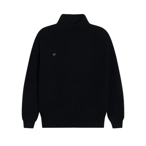 PANGAIA - Recycled Cashmere Funnel-Neck Sweater - black XS