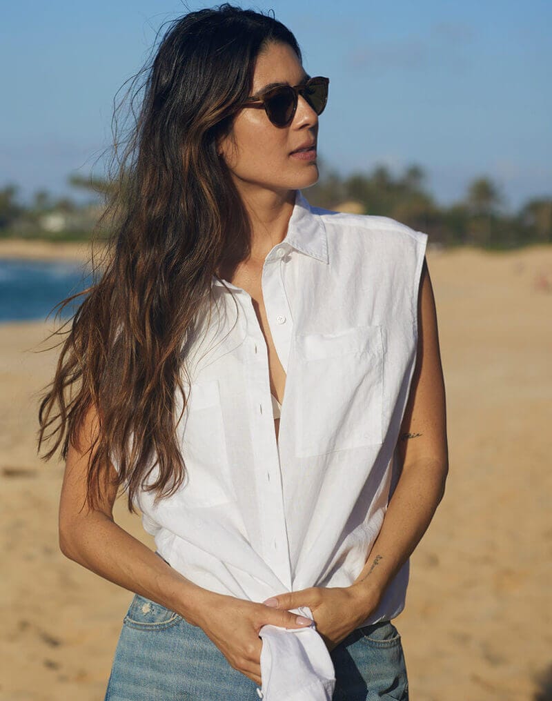 Sydney Sleeveless Linen Shirt - FINAL SALE