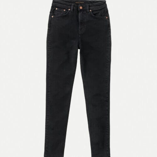 Nudie Jeans Hightop Tilde Black Coal High Waist Tight Fit Women's Organic Jeans W33/L32 Sustainable Denim