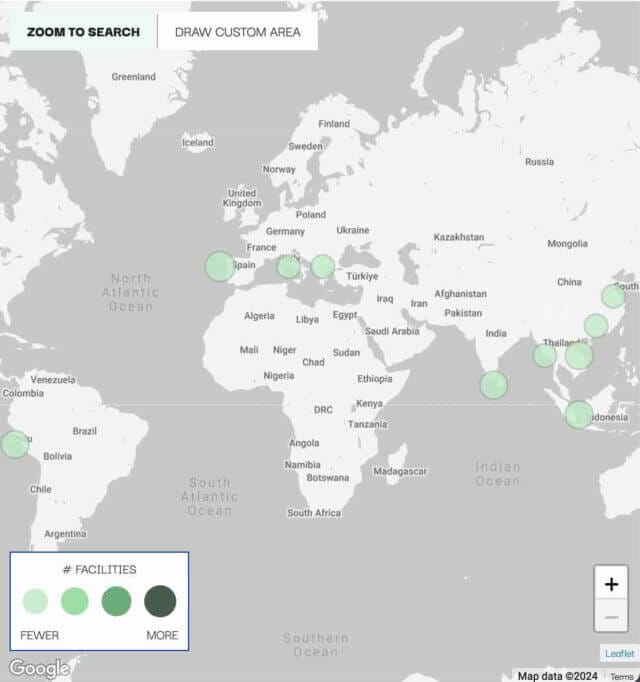 Open Apparel Registry snapshot of Outerknown Tier 1 suppliers