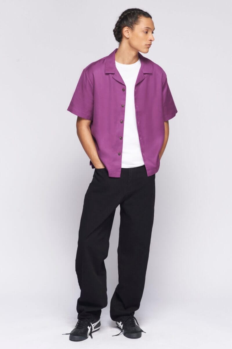 Kotn Men's Camp Shirt in Violet, Size 2XS