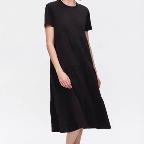 Kotn Women's Midi Babydoll Dress in Black, Size XS, Egyptian Cotton