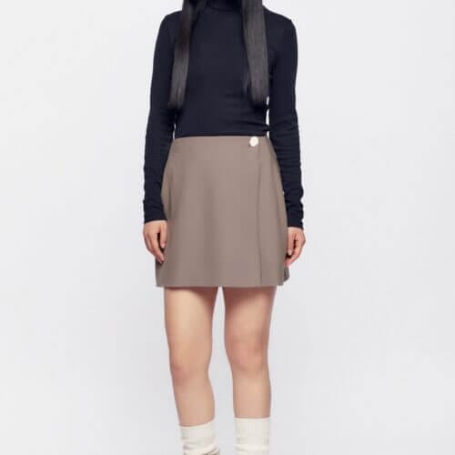 Kotn Women's Rosetta Crepe Skirt in Stone, Size XS