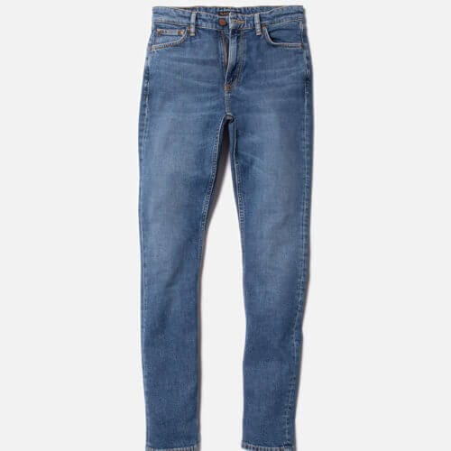 Nudie Jeans Mellow Mae Blue Mud Slim Fit Mid Waist Straight Fit Women's Organic Jeans W31/L32 Sustainable Denim