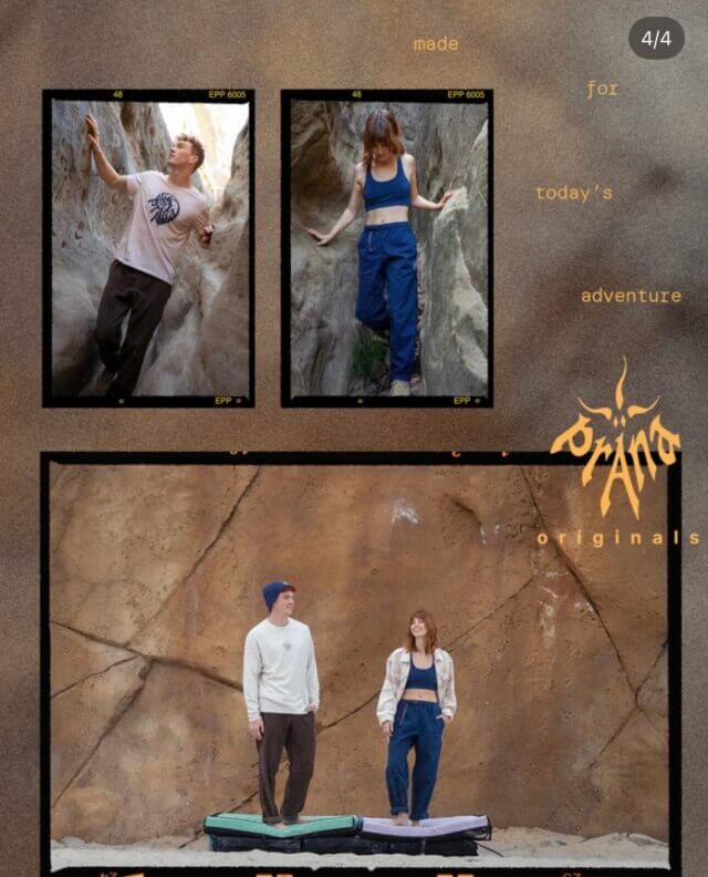 prana sustainable activewear for climbing for him and her