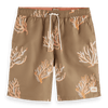 Men's Long Length Swim Short With All Over Print | Brown | Size XXL | Scotch & Soda