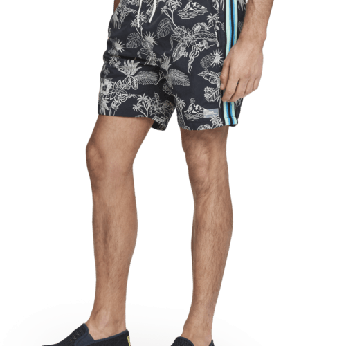 Men's Printed Swim Shorts With Side Tapes | Blue | Size XXL | Scotch & Soda