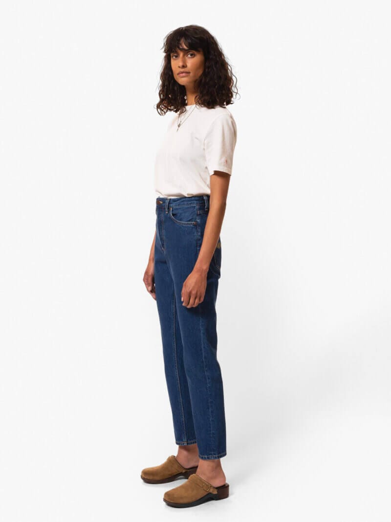 Nudie Jeans Breezy Britt 70's Day Dream High Waist Regular Tapered Fit Women's Organic Jeans W33/L28 Sustainable Denim