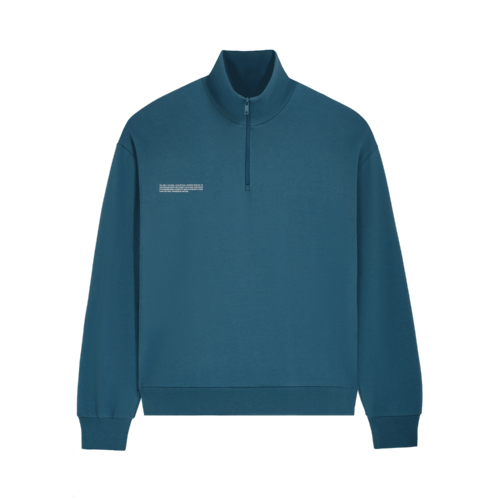PANGAIA - Double Jersey Half Zip Sweater - storm blue S